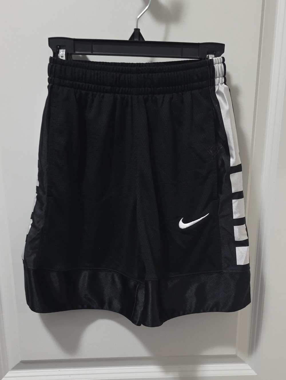 Nike Black Shorts with White Accents and Swoosh